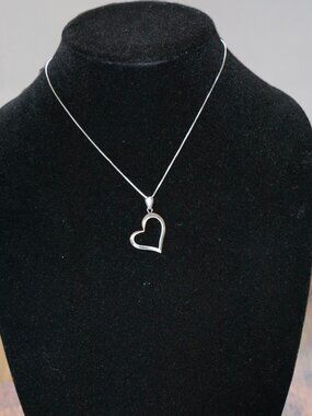 Sterling Silver Chain and Open Heart Pendant